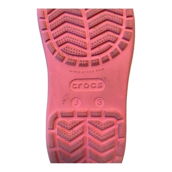 Kids Pink Crocs Rain Boots Size 3 - Picture 8 of 10